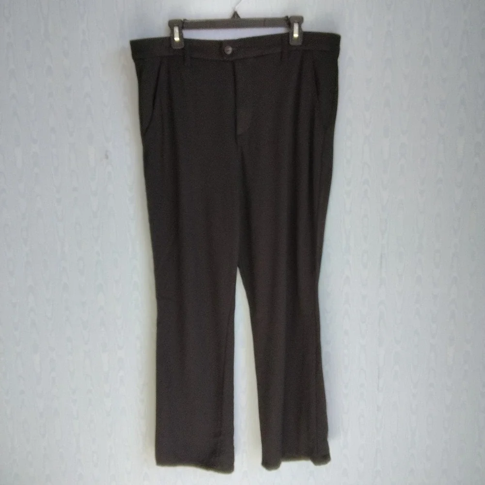 Vtg Y2K Lee Womens 18 Comfort Knit‎ Straight Leg Dress Pants Black Capsule Basic